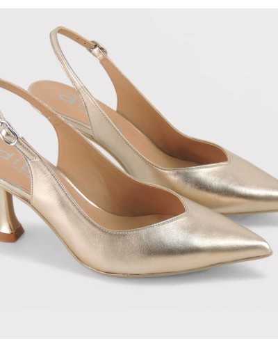 zapatos Dibia rose gold piel lisa corte en V empeine tres cuartos