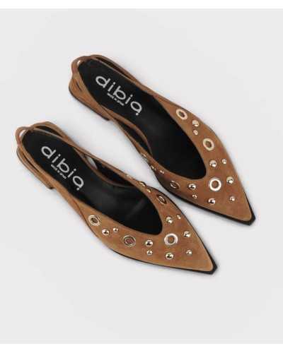 zapatos Dibia Creta camel ante plantilla gel interior negro vista superior