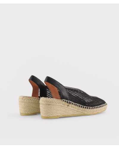 alpargata slingback Viguera negra trasera suela yute