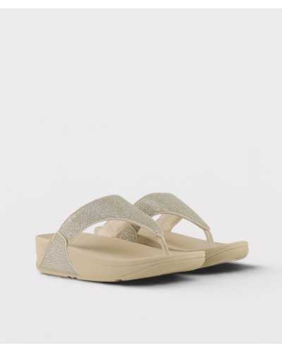Sandalias FitFlop Lulu Shimmerglitz doradas vista frontal par