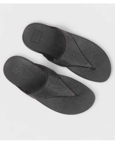 Sandalias FitFlop Lulu Shimmerglitz negras vista superior par