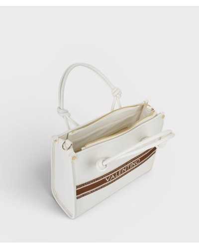 Valentino Bags bolso tote blanco interior múltiples compartimentos cremallera dorada abierto