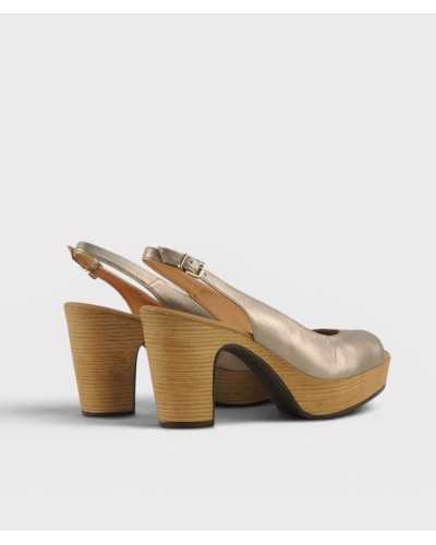 sandalia La Valeta Weekend Pedro Miralles bronce slingback plataforma trasera