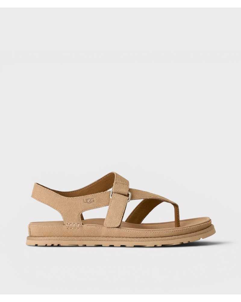 flat sandal UGG GoldenGaze sand suede side clean shot