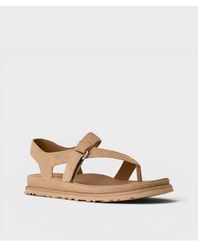 flat sandal UGG GoldenGaze sand suede lateral view