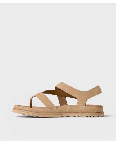 flat sandal UGG GoldenGaze sand suede profile