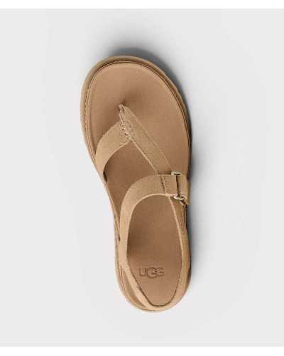 top view flat sandal UGG GoldenGaze sand suede