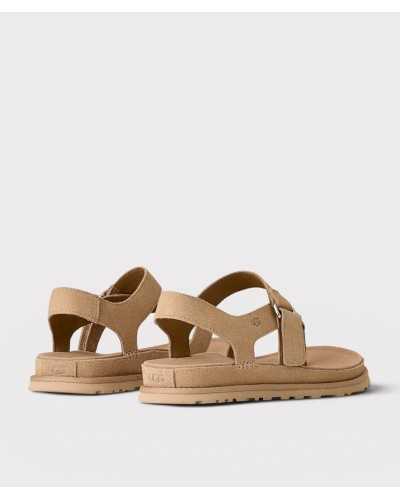 flat sandal UGG GoldenGaze sand suede rear view pair