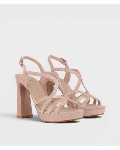 Sandalia nora personalizable ante nude — tacón bloque 11,5 cm — Boston Toledo