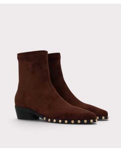 Par de botines Noa Harmon Lil Kansas de antelina marrón con punta afilada