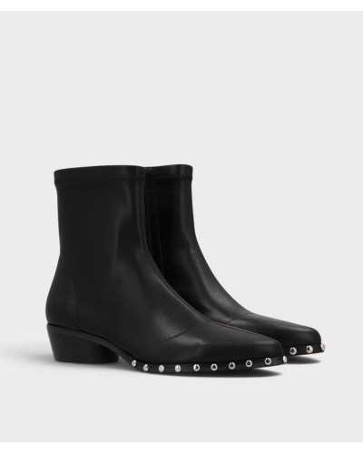 Par de botines Noa Harmon Lil Kansas negros de piel sintética con punta afilada