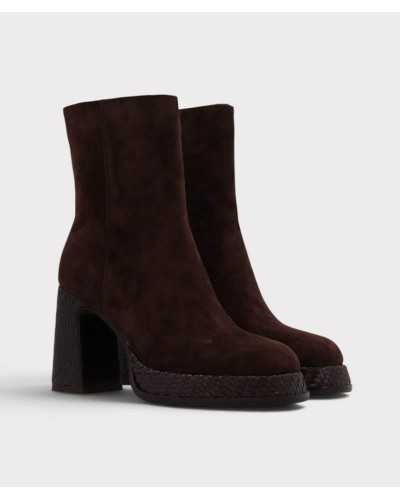 Par de botines Noa Harmon Divine marrones con plataforma trenzada
