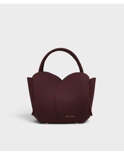 Bolso Roselle de Noa Harmon en piel sintética burdeos, vista frontal con asas de mano