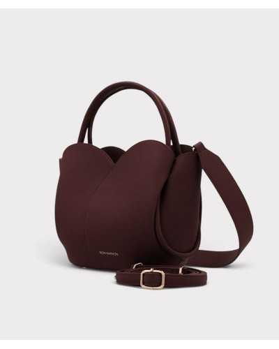 Bolso Roselle burdeos con la bandolera desmontable y los herrajes dorados