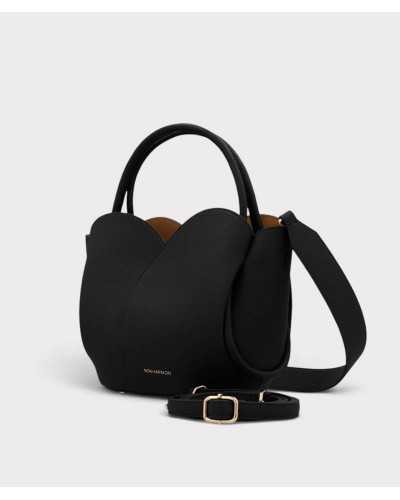 Bolso Roselle negro con la bandolera desmontable y los herrajes dorados