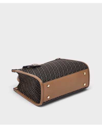 Base camel del bolso tote Liu Jo con cuatro pies metálicos dorados