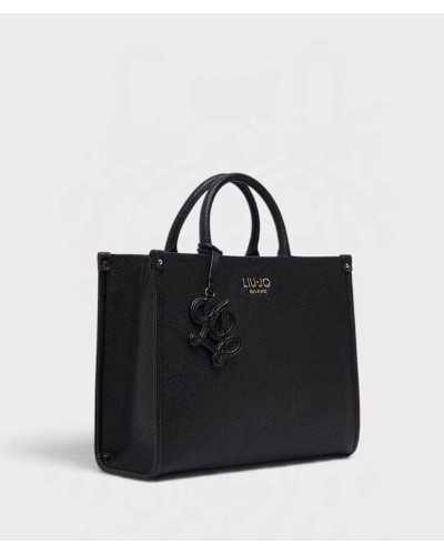 Bolso tote Liu Jo negro en vista de tres cuartos
