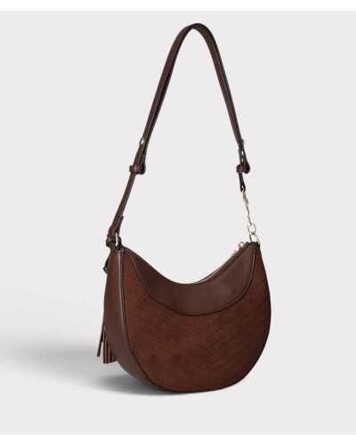 Bolso hobo Liu Jo marrón tabaco con correa regulable y eslabones dorados