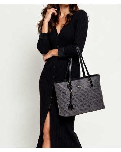 Bolso tote grande Liu Jo negro puesto en modelo