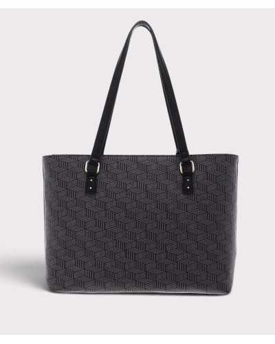 Parte trasera del bolso tote grande Liu Jo negro con monograma