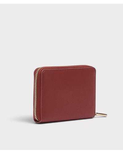 Trasera lisa de la cartera zip around Liu Jo burdeos en tres cuartos