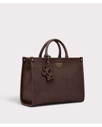 Bolso tote Liu Jo marrón chocolate en vista de tres cuartos