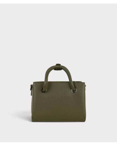 Parte trasera del bolso Alexia Winter verde oliva, en piel sintética con grano