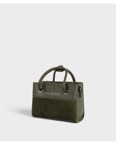 Bolso Alexia Winter verde oliva en tres cuartos, con asas redondas y ojales plateados