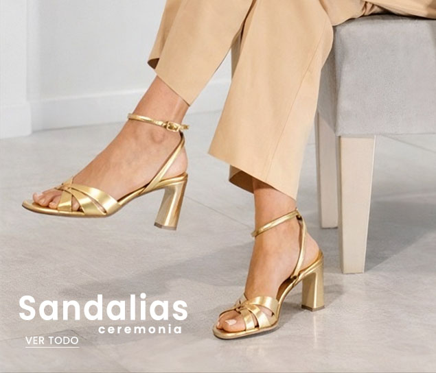 Rebajas sandalias ceremonia mujer doradas tacón mizapateriaonline